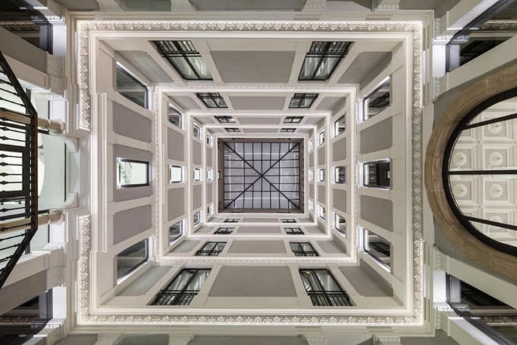 The atrium by night
